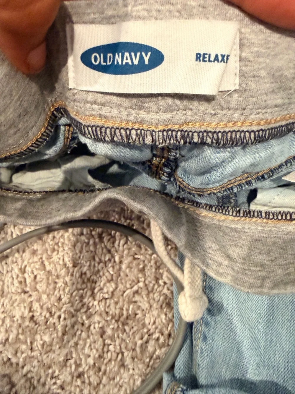 Old Navy Light Blue Kids Drawstring Waist Boyfriend Jeans